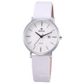 SKONE 9307 ladies brown leather strap silver color watch